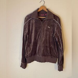 Vintage Puma Full Zip Velour Jacket - Large